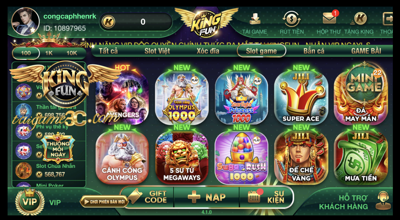 Chơi Game slot tại Kingclub